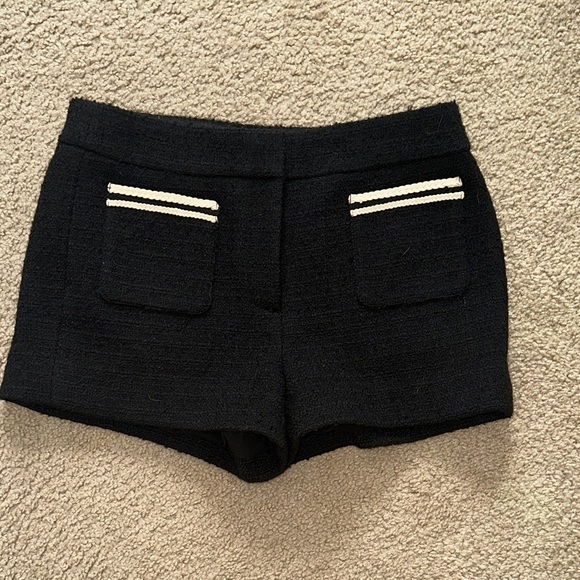 J. Crew Black High Waist Shorts with White Trim - Picture 1 of 6